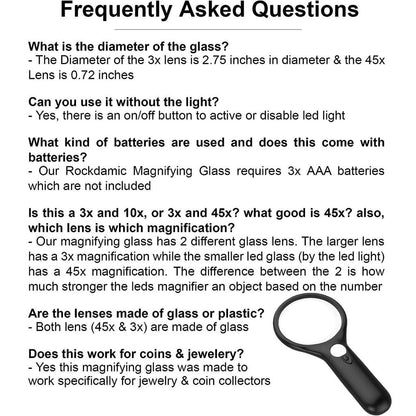 45X / 3X LED Handheld Magnifying Glass Loupe by HitMyNeed