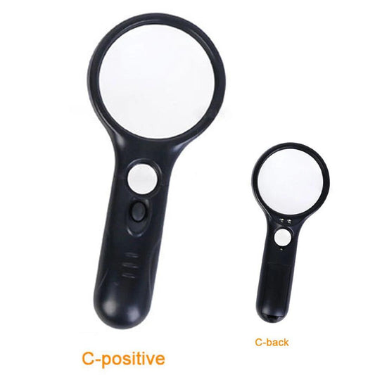 45X / 3X LED Handheld Magnifying Glass Loupe black by HitMyNeed