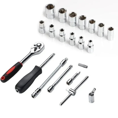 46-Piece 1/4" Car Repair Socket & Ratchet Tool Kit by HitMyNeed