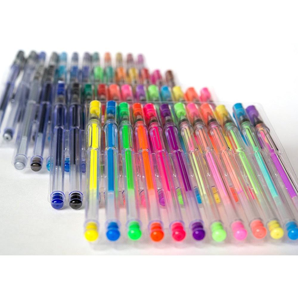 48-Color Metallic Pastel Neon Glitter Gel Pen Set by HitMyNeed