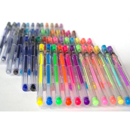 48-Color Metallic Pastel Neon Glitter Gel Pen Set by HitMyNeed