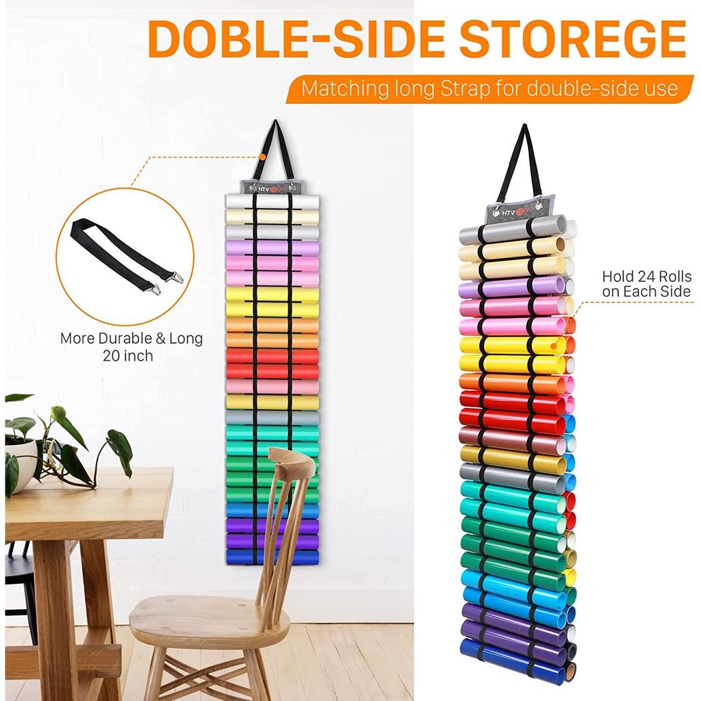 48 Grids Hanging Vinyl Roll Storage Organizer by HitMyNeed