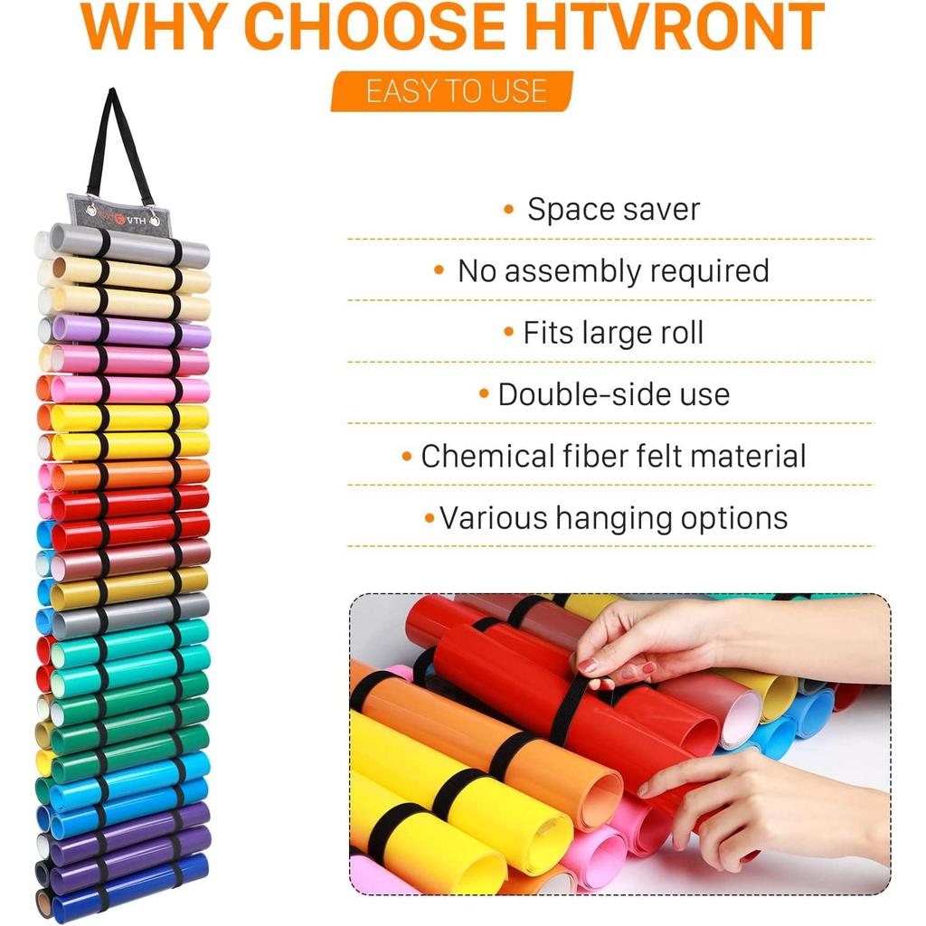48 Grids Hanging Vinyl Roll Storage Organizer by HitMyNeed