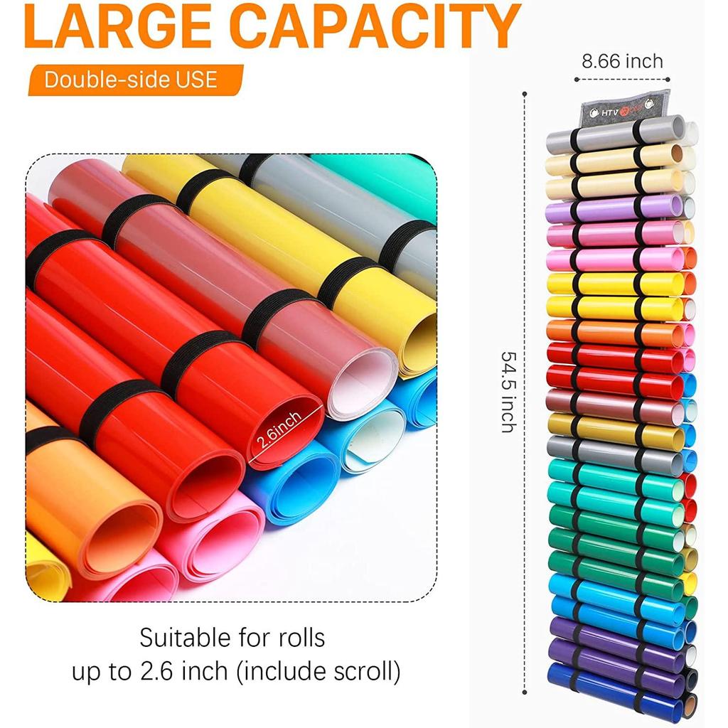 48 Grids Hanging Vinyl Roll Storage Organizer by HitMyNeed