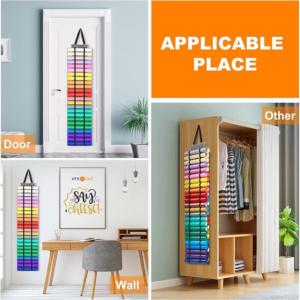 48 Grids Hanging Vinyl Roll Storage Organizer by HitMyNeed