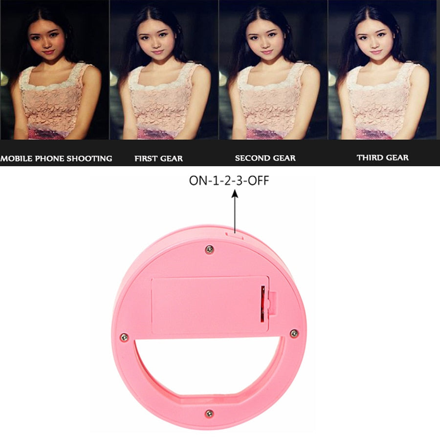 LED Clip-On Selfie Ring Light for Smartphones