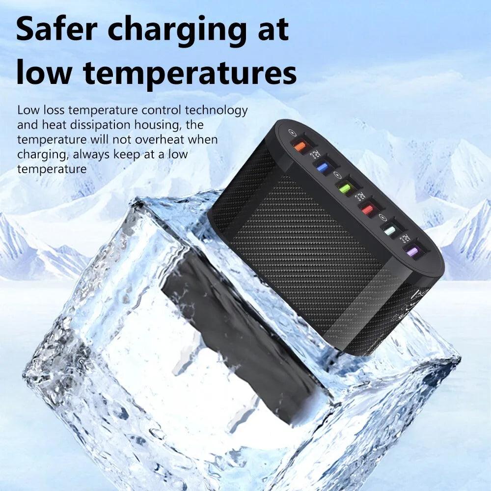 48W 6-Port USB Wall Charger with QC3.0 Fast Charging by HitMyNeed