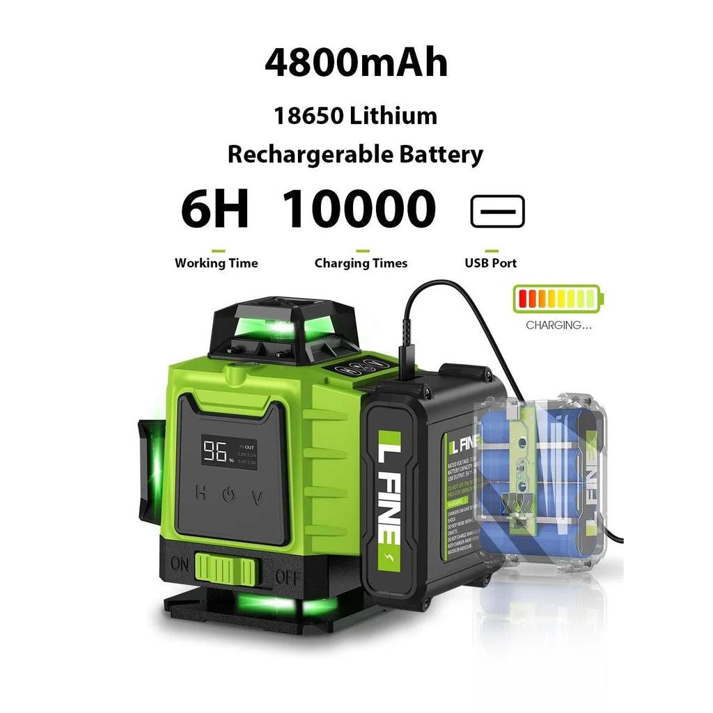 4D 16-Line 360° Self-Leveling Laser Level with Remote by HitMyNeed