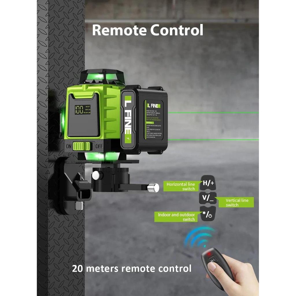 4D 16-Line 360° Self-Leveling Laser Level with Remote by HitMyNeed