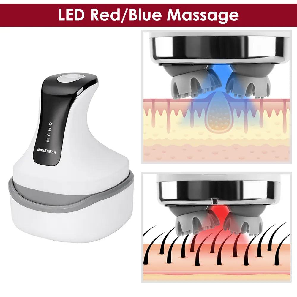 4D Electric Scalp Massager with Red & Blue LED Therapy by HitMyNeed