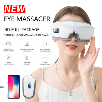 4D Heated Eye Massager with Bluetooth & Air Pressure by HitMyNeed