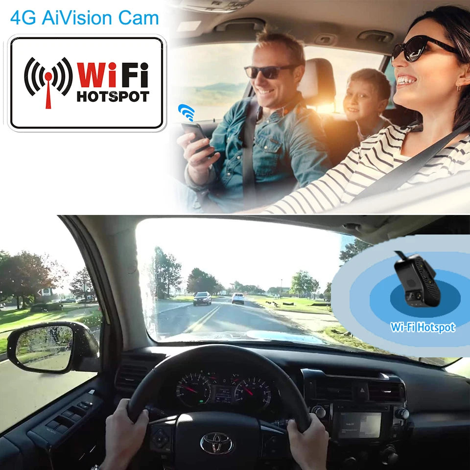 4G Dual Dash Cam with GPS, WiFi Hotspot & Cloud Alerts by HitMyNeed