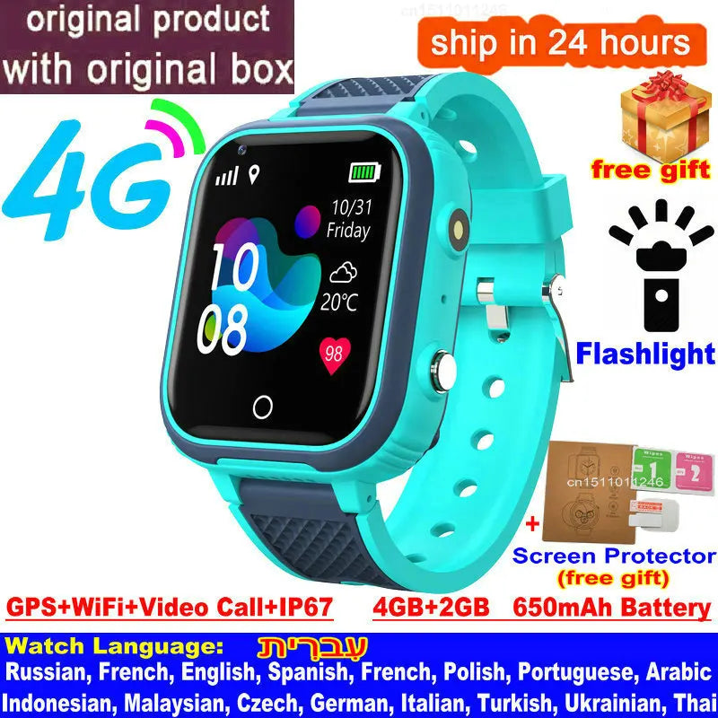 4G Kids Smartwatch with GPS, WiFi & Video Calling blue by HitMyNeed
