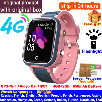 4G Kids Smartwatch with GPS, WiFi & Video Calling pink by HitMyNeed