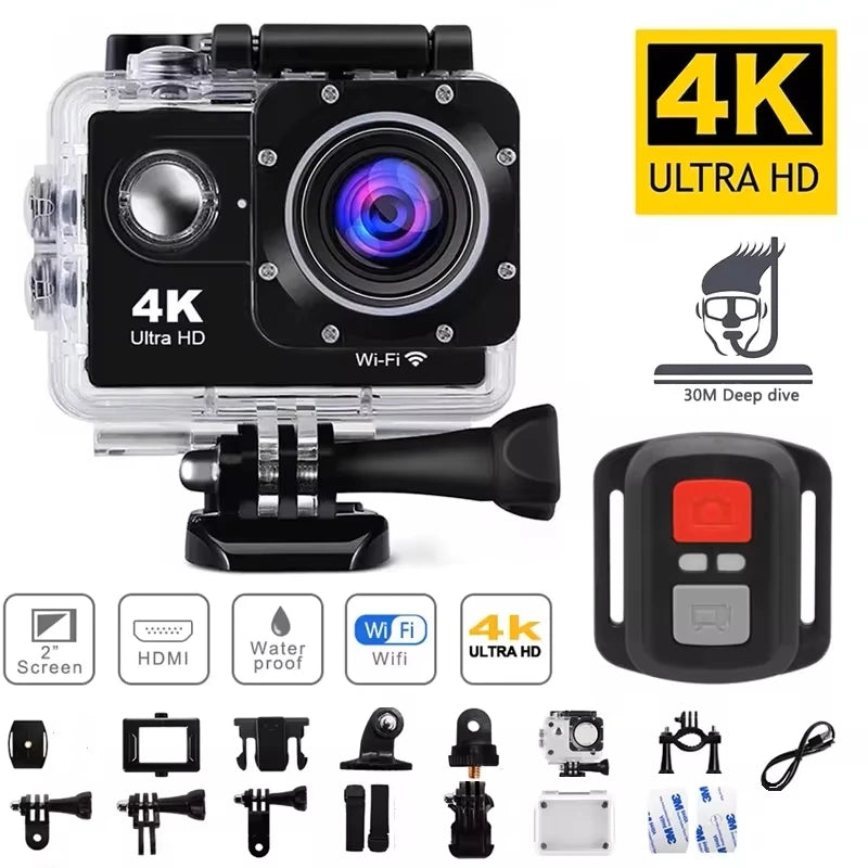 4K Action Camera with WiFi & 30m Waterproof Case by HitMyNeed
