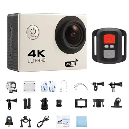 4K Action Camera with WiFi & 30m Waterproof Case white by HitMyNeed