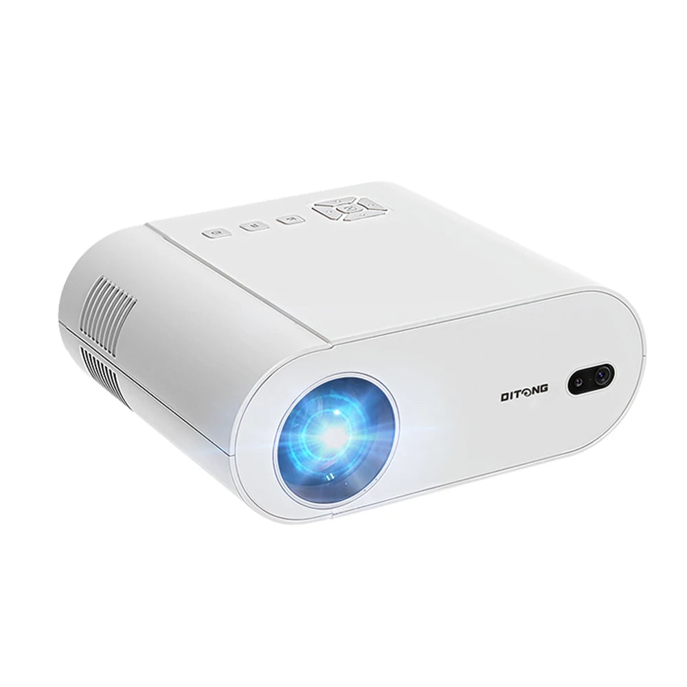 4K Android Projector with Dual WiFi 6 & Bluetooth white uk-plug by HitMyNeed