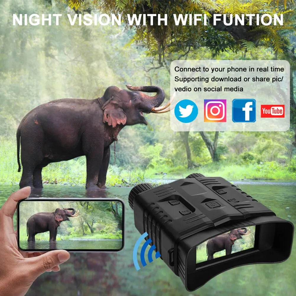 4K Night Vision Binoculars with WiFi & Video Record by HitMyNeed