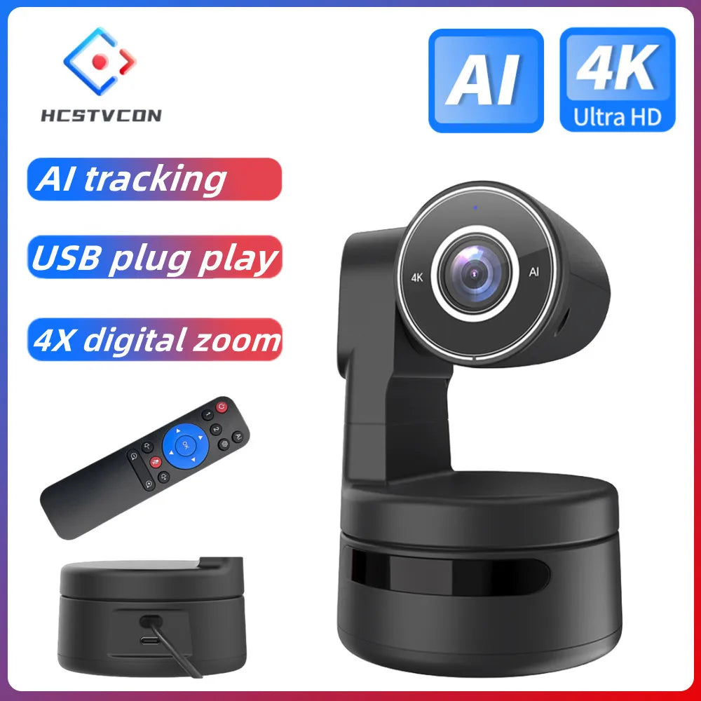 4K PTZ Webcam with AI Tracking and Dual Mics by HitMyNeed