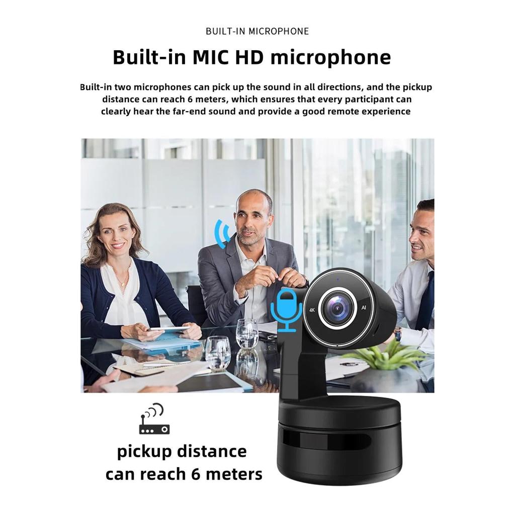 4K PTZ Webcam with AI Tracking and Dual Mics by HitMyNeed