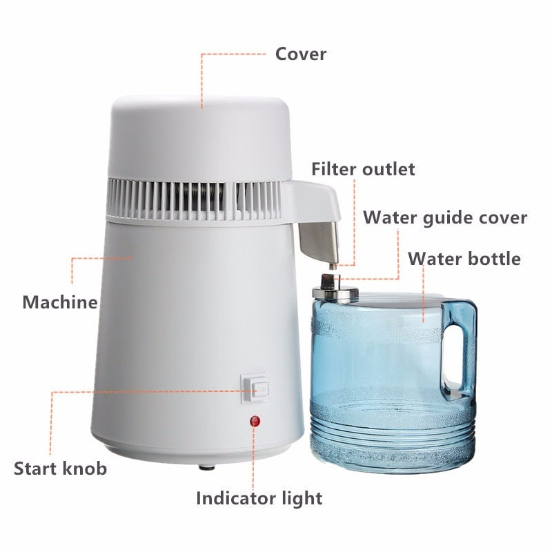 4L Electric Water Distiller Stainless Steel Purifier by HitMyNeed