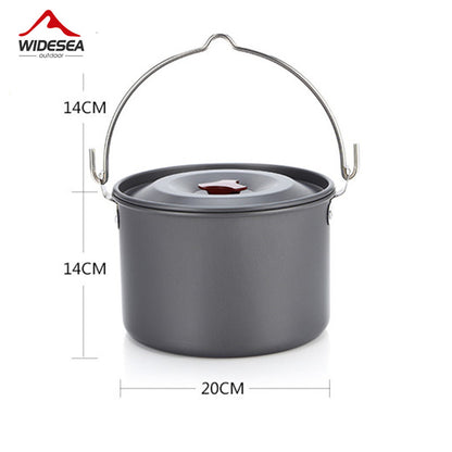 4L Hangable Aluminum Camping Pot with Mesh Bag by HitMyNeed