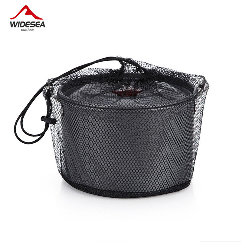 4L Hangable Aluminum Camping Pot with Mesh Bag by HitMyNeed