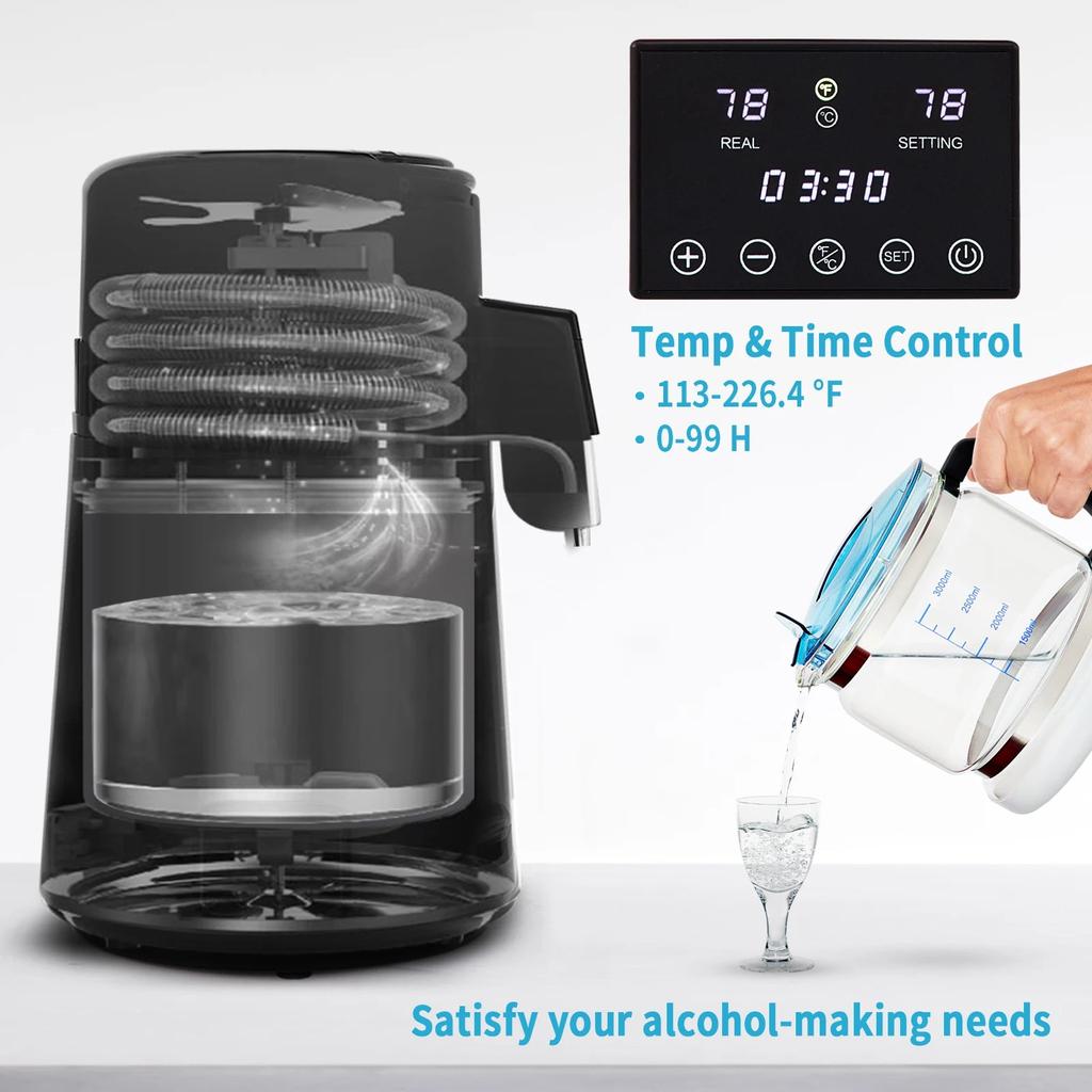 4L Home Water Distiller with Glass Carafe & Touch Screen by HitMyNeed