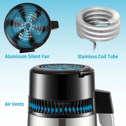 4L Home Water Distiller with Glass Carafe & Touch Screen by HitMyNeed