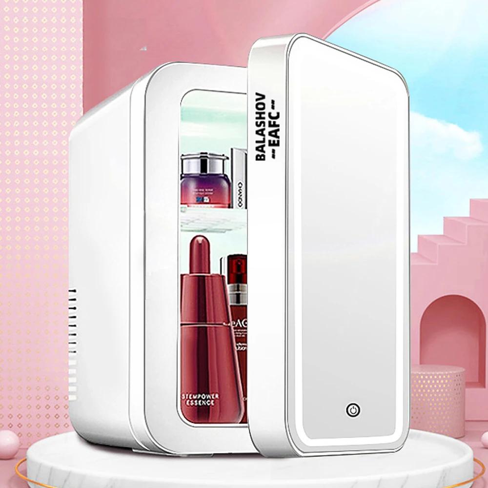 4L Mini Makeup Fridge with LED Mirror for Home & Car by HitMyNeed