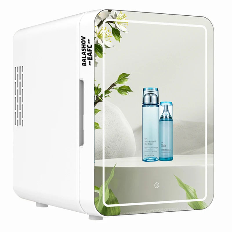 4L Mini Makeup Fridge with LED Mirror for Home & Car by HitMyNeed