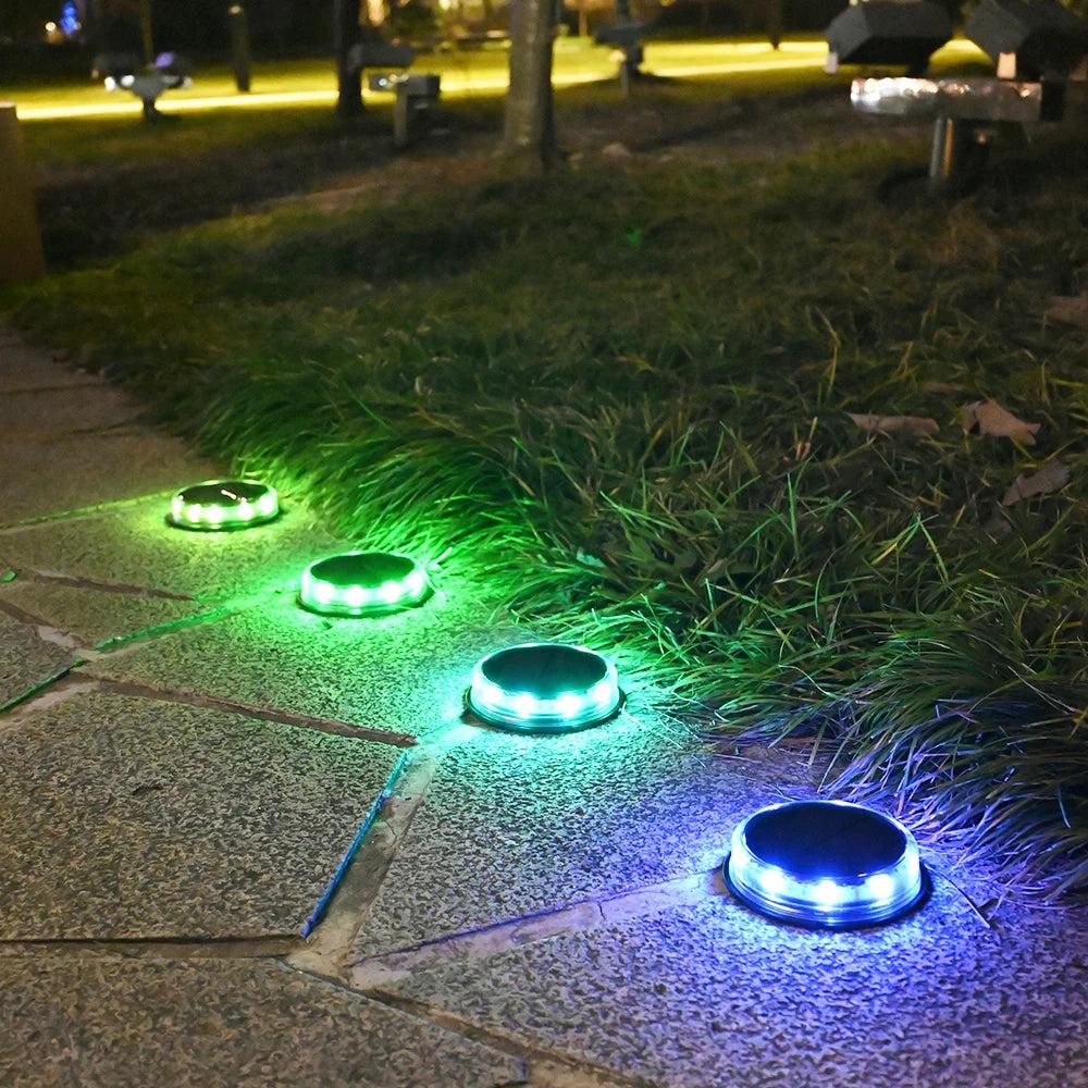 4PCS LED Solar Pathway Lights IP65 Outdoor Garden Set multicolor by HitMyNeed