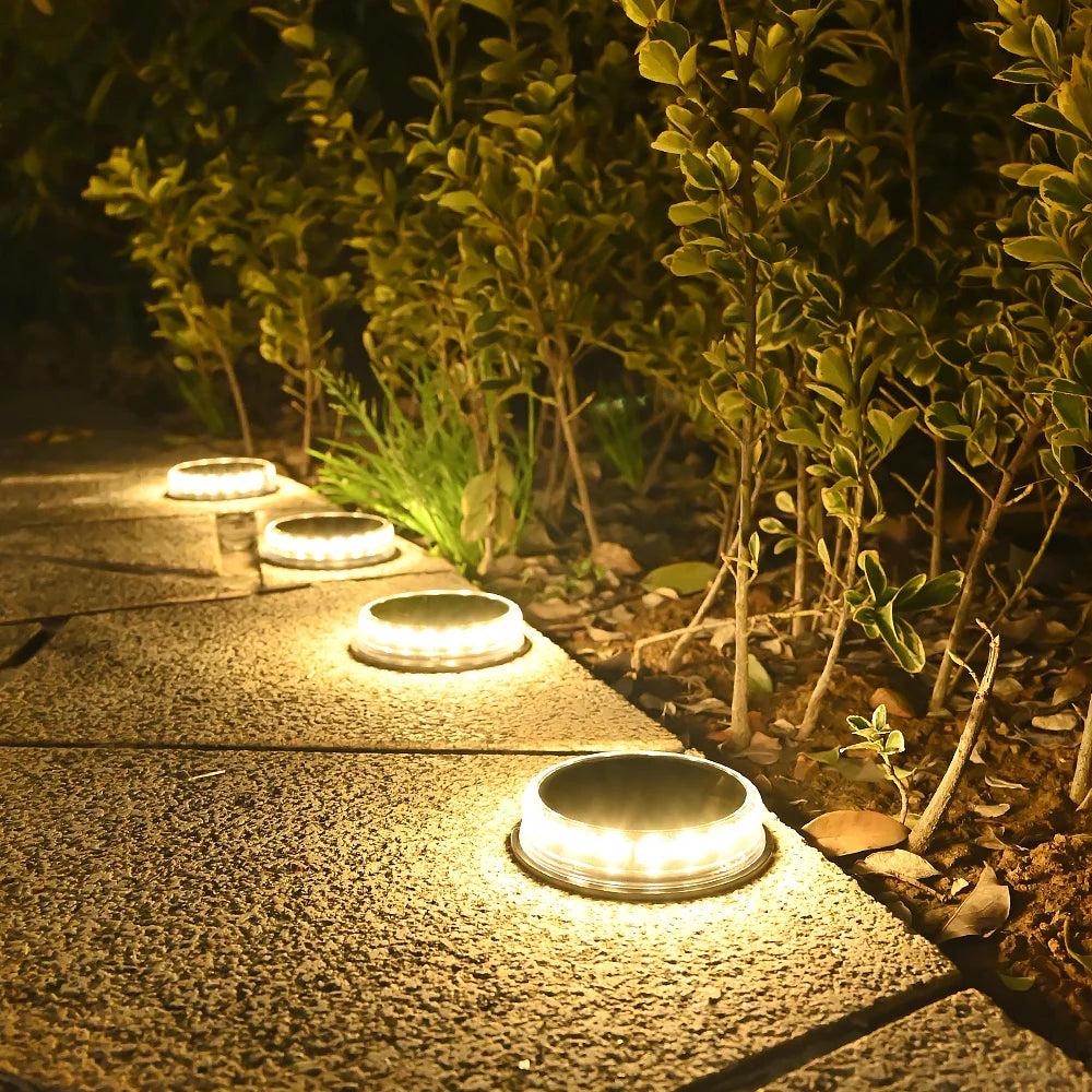 4PCS LED Solar Pathway Lights IP65 Outdoor Garden Set warm by HitMyNeed