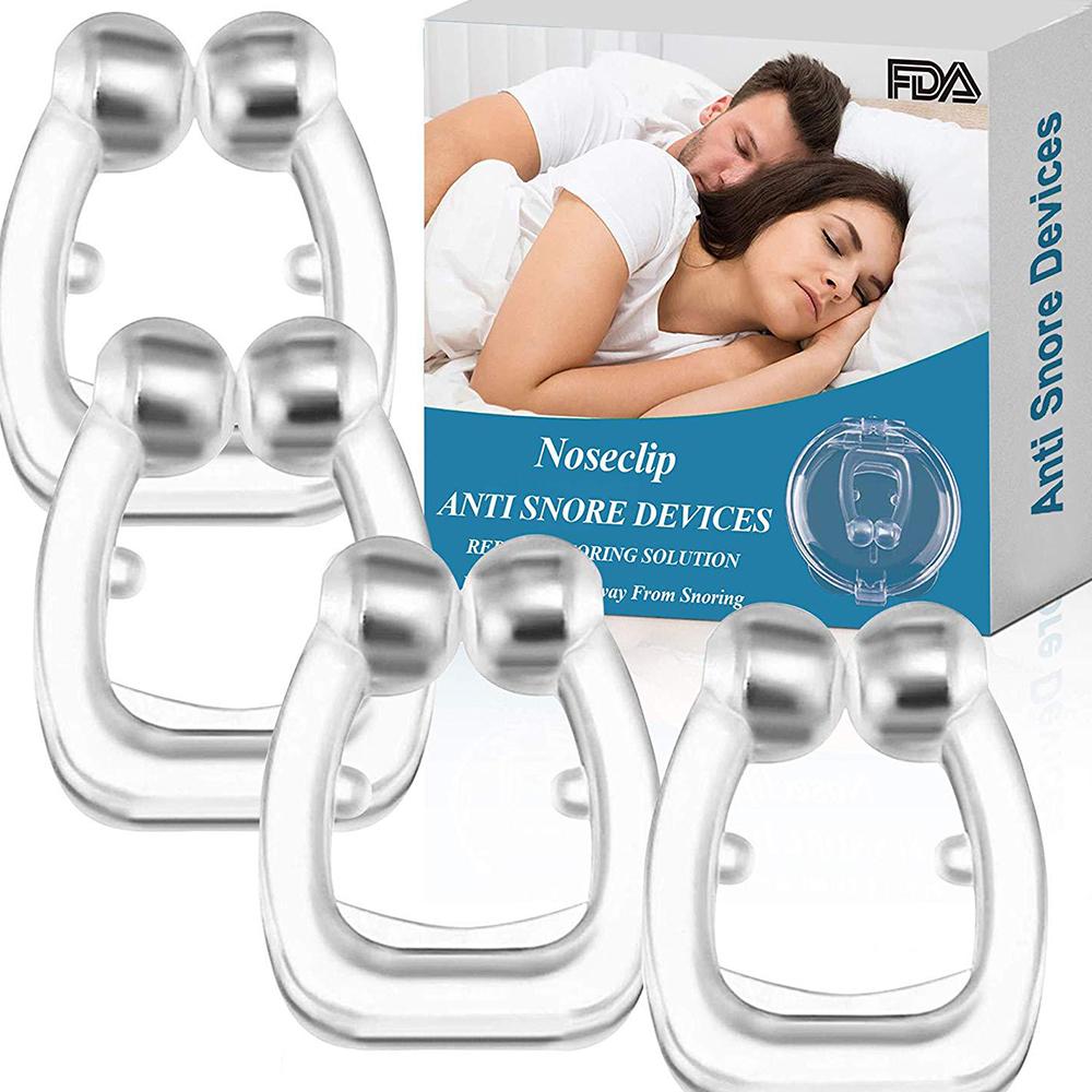 4pcs Silicone Magnetic Anti-Snore Nose Clips with Case by HitMyNeed