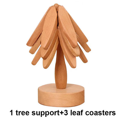 4PCS Walnut Tree Stand Wooden Trivets & Coasters Set a by HitMyNeed