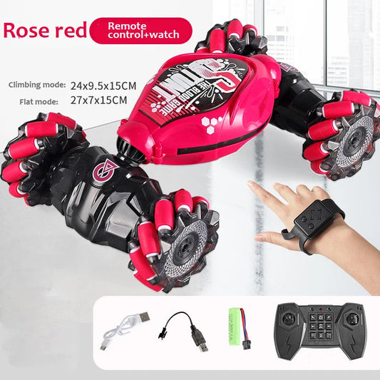 4WD RC Drift Stunt Car with LED, Music & Spray dual-control-red by HitMyNeed
