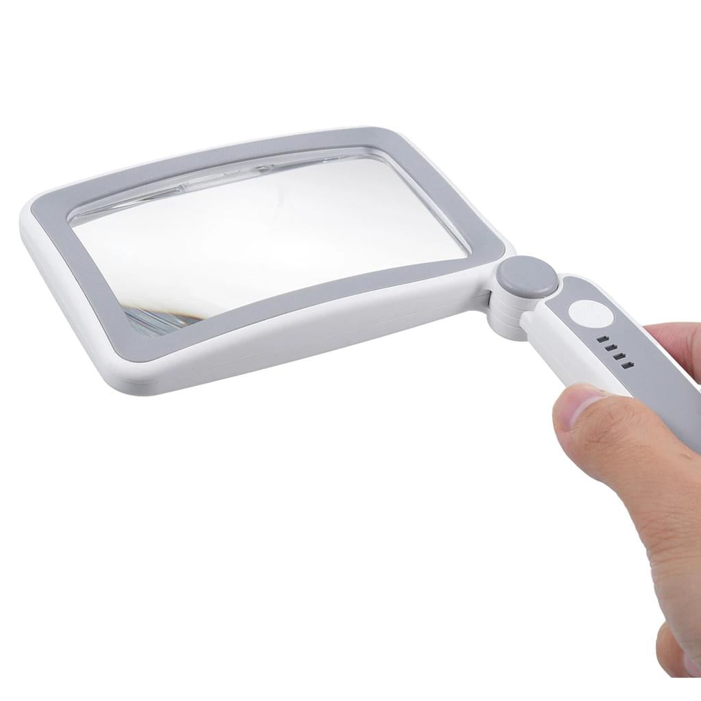 4X LED Rechargeable Handheld Reading Magnifier by HitMyNeed
