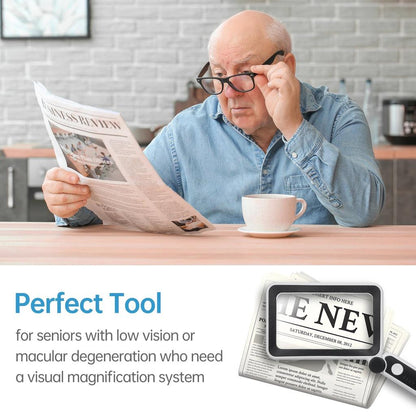 4X LED Rechargeable Handheld Reading Magnifier by HitMyNeed