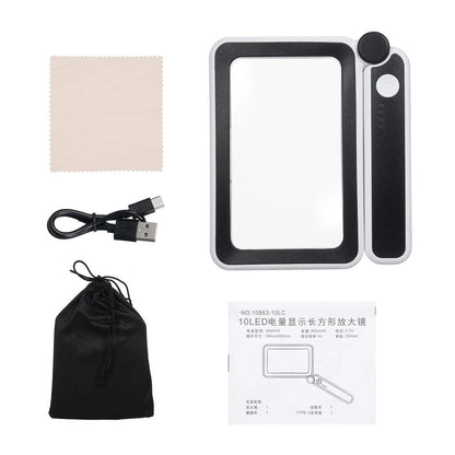 4X LED Rechargeable Handheld Reading Magnifier by HitMyNeed