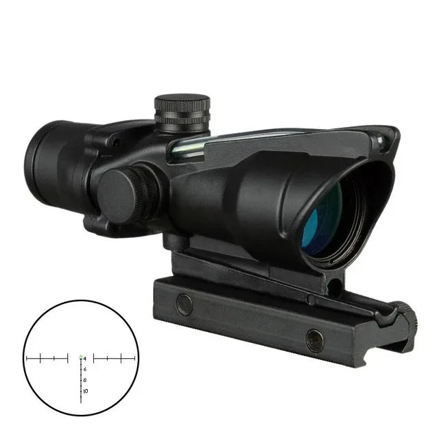 4x32 Fiber Optic Hunting Riflescope with Red/Green Dot green-chevron by HitMyNeed