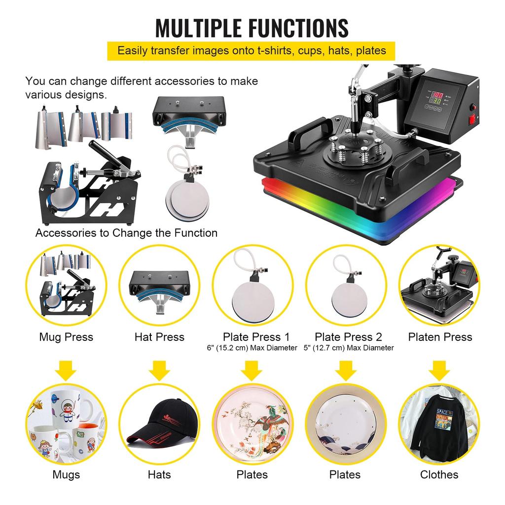 5-8 in 1 Heat Press Combo Machine for Sublimation by HitMyNeed