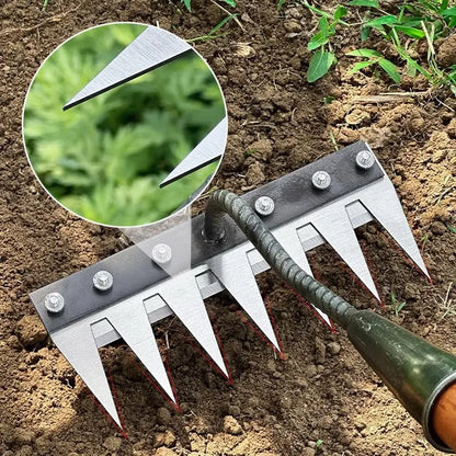 5-8 Teeth Carbon Steel Garden Hand Rake 8-teeth by HitMyNeed