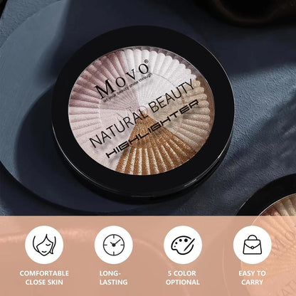 5-Color Shimmer Highlighter Powder Palette by HitMyNeed