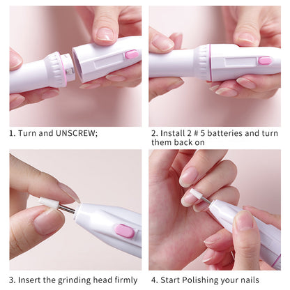 5-in-1 Battery Electric Nail Polisher Kit by HitMyNeed