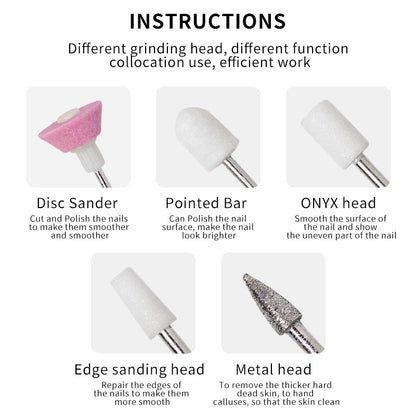 5-in-1 Battery Electric Nail Polisher Kit by HitMyNeed