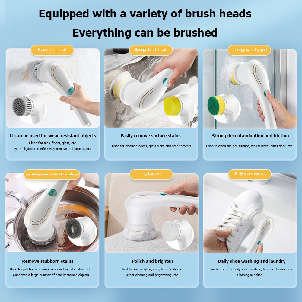 5-in-1 Electric Cleaning Brush with USB Charging by HitMyNeed