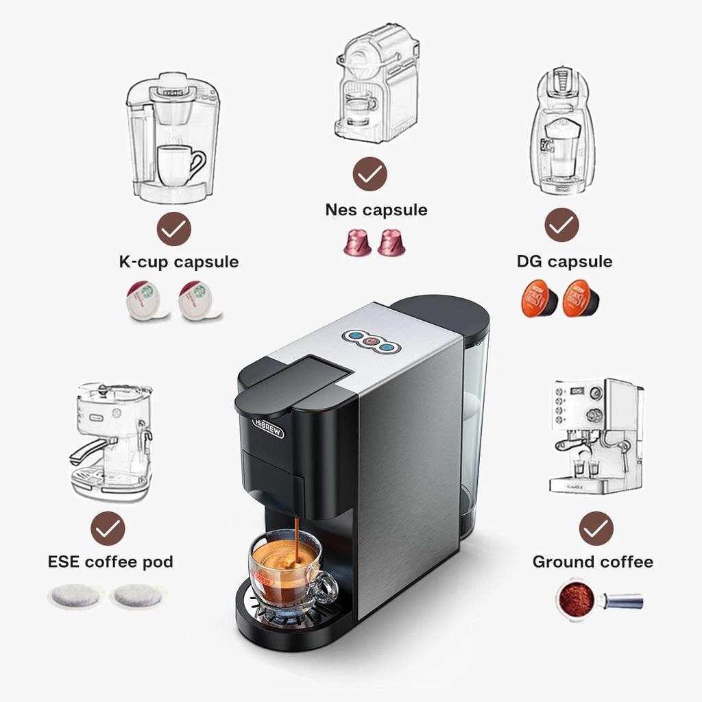 5-in-1 Hot & Cold Coffee Machine, 19 Bar H3A by HitMyNeed