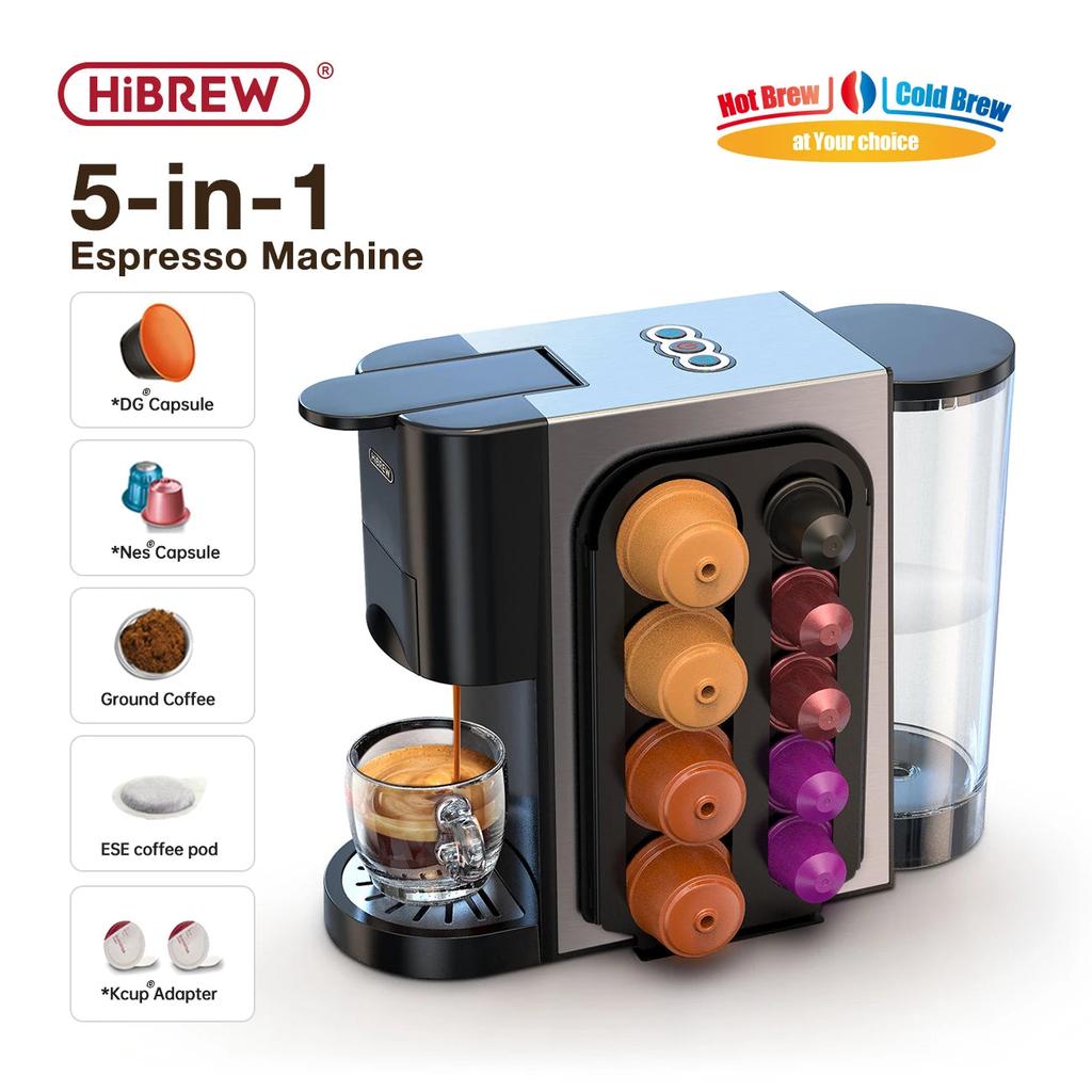 5-in-1 Hot & Cold Coffee Machine, 19 Bar H3A by HitMyNeed