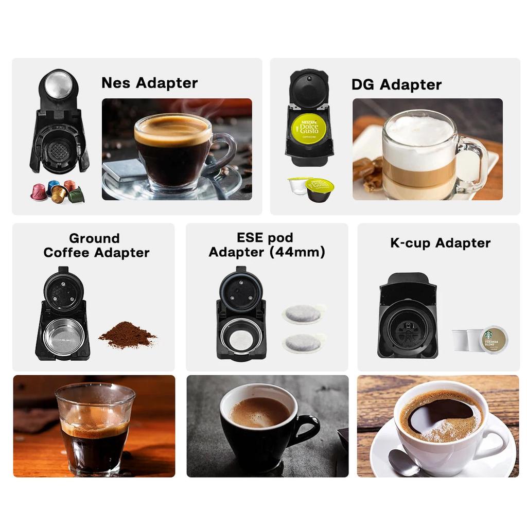 5-in-1 Hot & Cold Coffee Machine, 19 Bar H3A by HitMyNeed