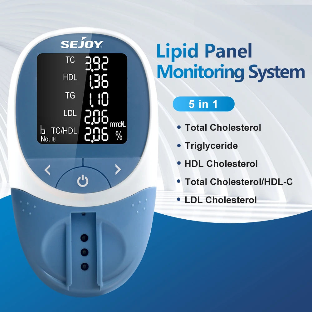 5-in-1 Lipid Meter Cholesterol & Triglyceride Analyzer by HitMyNeed